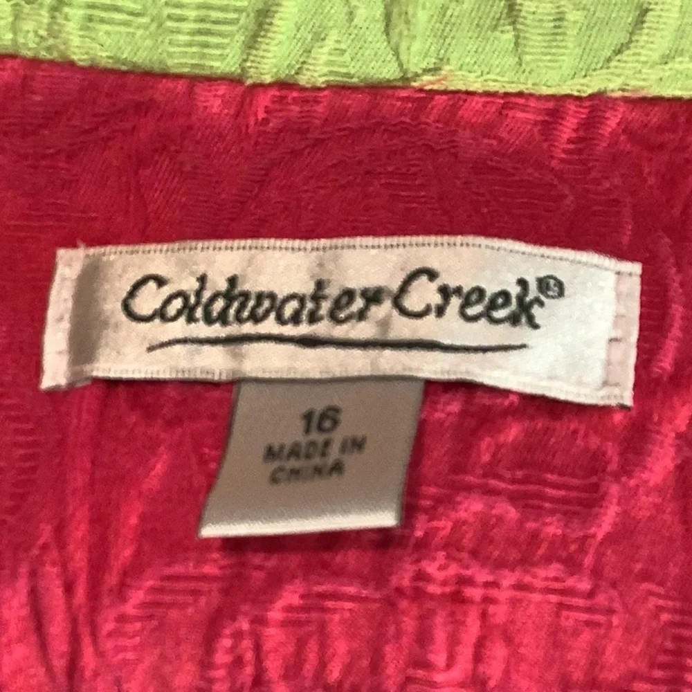 Coldwater Creek Matelasse Pink French Cuff Cotton Blend Jacket Blazer Sz 16